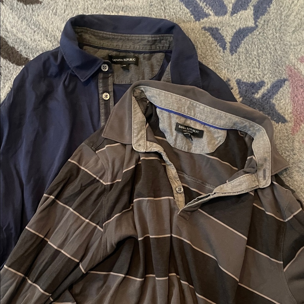 Bundle of 2 Banana Republic Long-Sleeve Polos XL Tall